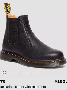 Ambassador Black Leather Chelsea Boots - EU 41 WOMENS 9 NWOB